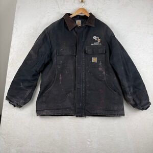 Carhartt XL Workwear Chore Coat Jacket Amber Mechanical USA Made Distressed
